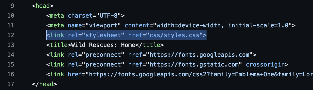 CSS Link in HTML